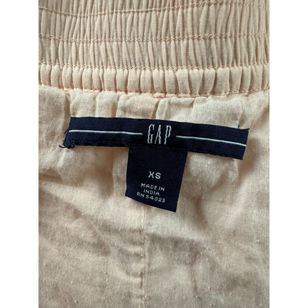 Gap Mini Skirt Womens XS Pink Cotton Elastic Waist Ruffle Pull On Classic - Picture 6 of 11
